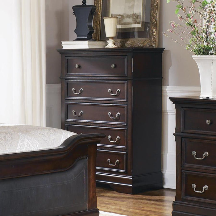 Cambridge - 5-Drawer Bedroom Chest - Cappuccino