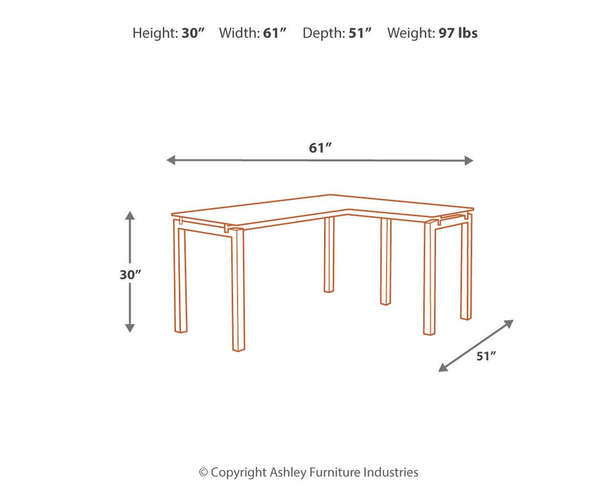 Baraga - White - L-desk