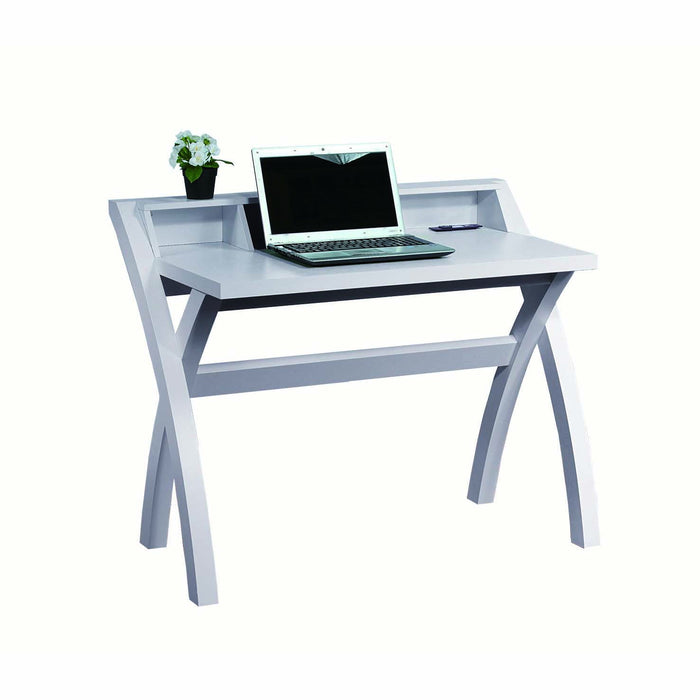 Crosshatch Desk, Workstation Desk With USB/Power Outlet