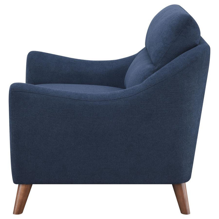 Gano - Upholstered Sloped Arm Accent Chair - Navy Blue