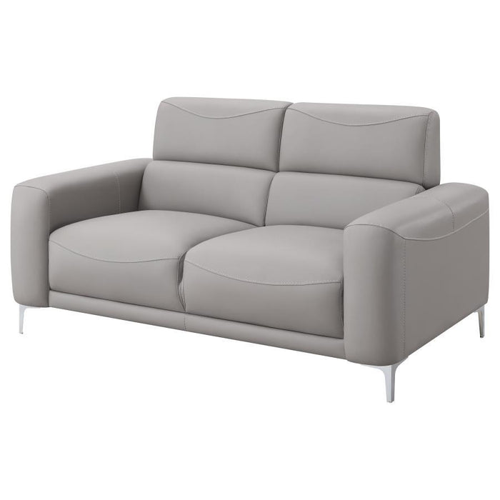 Glenmark - Upholstered Track Arm Loveseat - Taupe