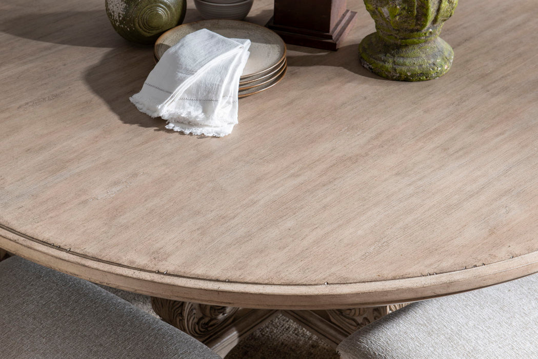 Sorona - Complete Round Dining Table - Light Brown