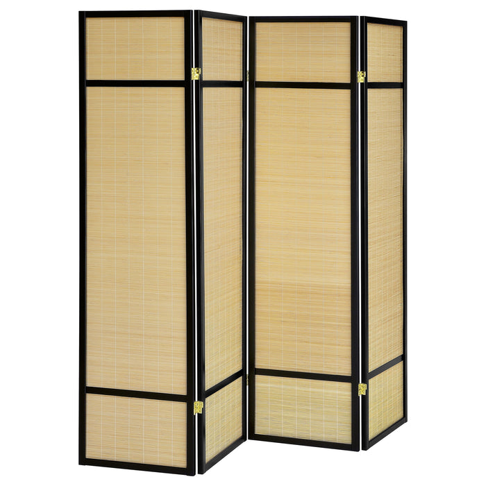 Pearce - 4-Panel Bamboo Room Divider Folding Screen - Natural