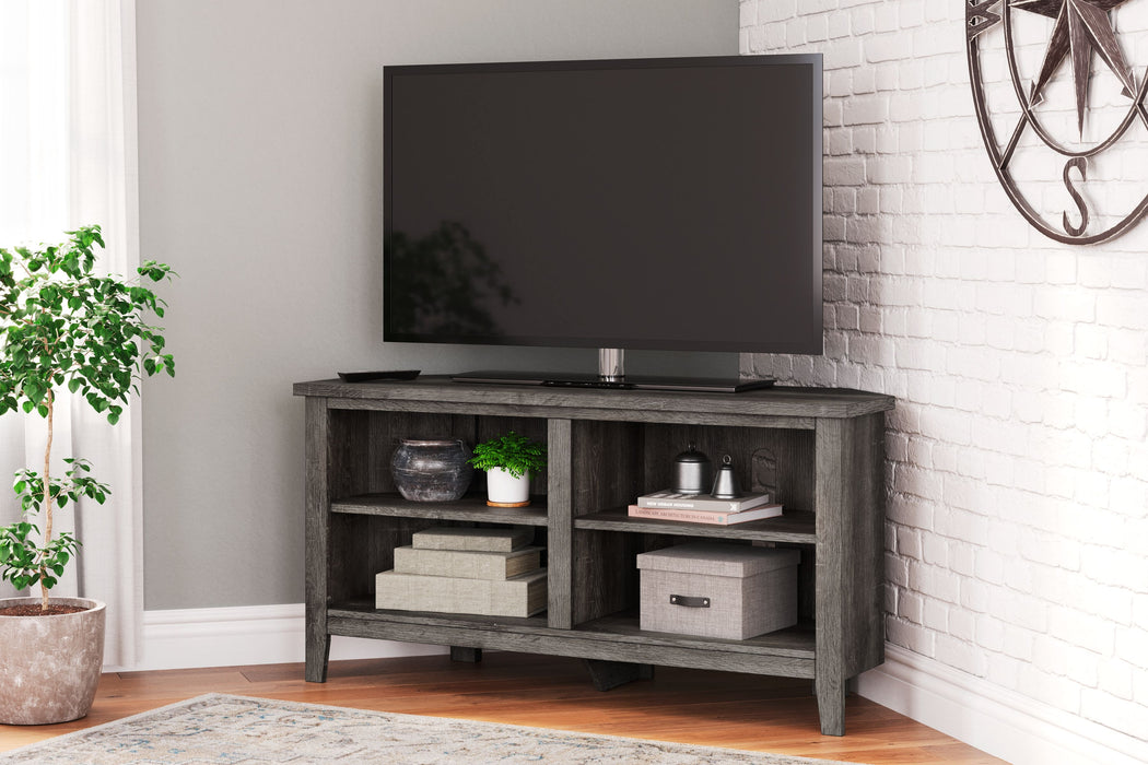 Arlenbry - Gray - Small Corner TV Stand