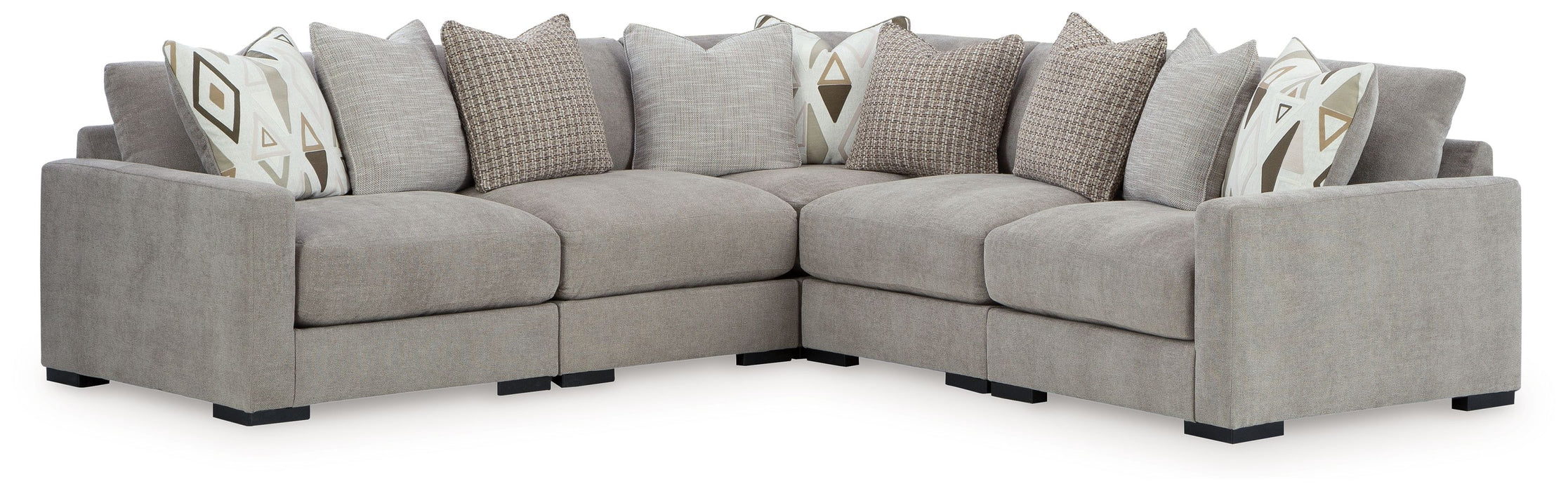 Aslan Court - Sectional With Ottoman Set