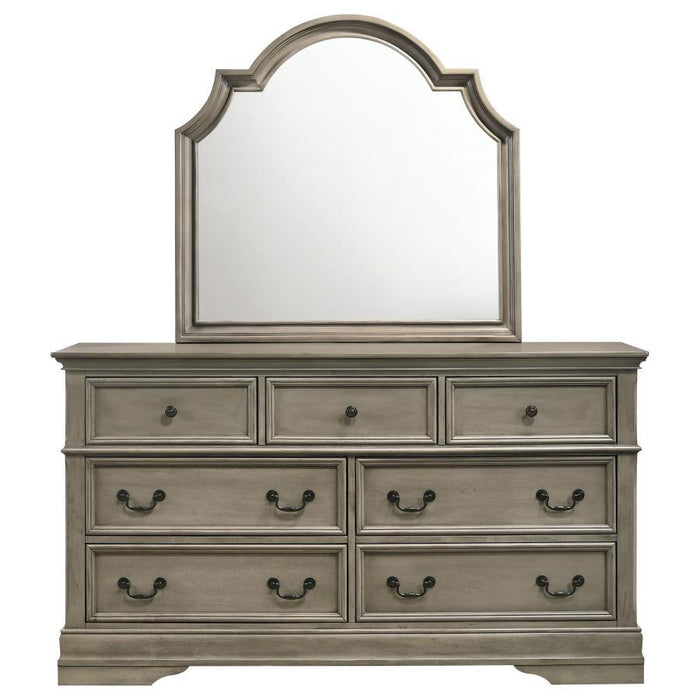 Manchester - 7-Drawer Dresser With Mirror - Wheat Brown