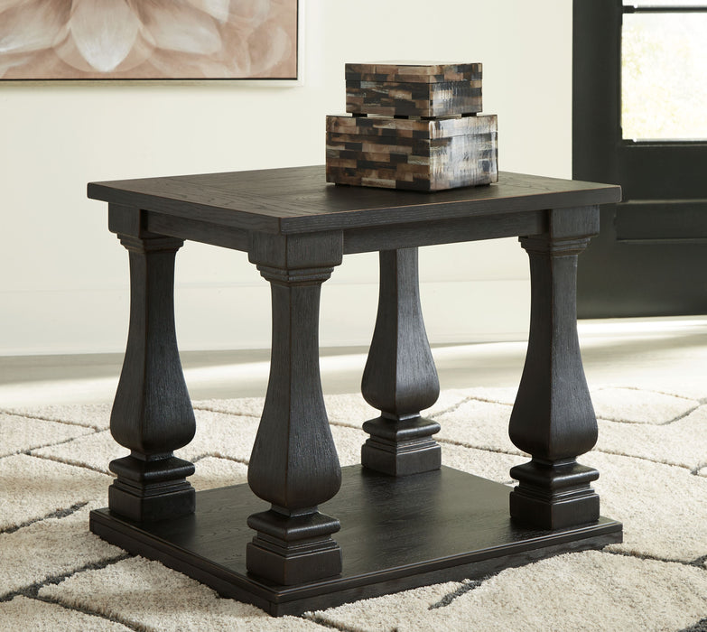 Wellturn - Black - Rectangular End Table