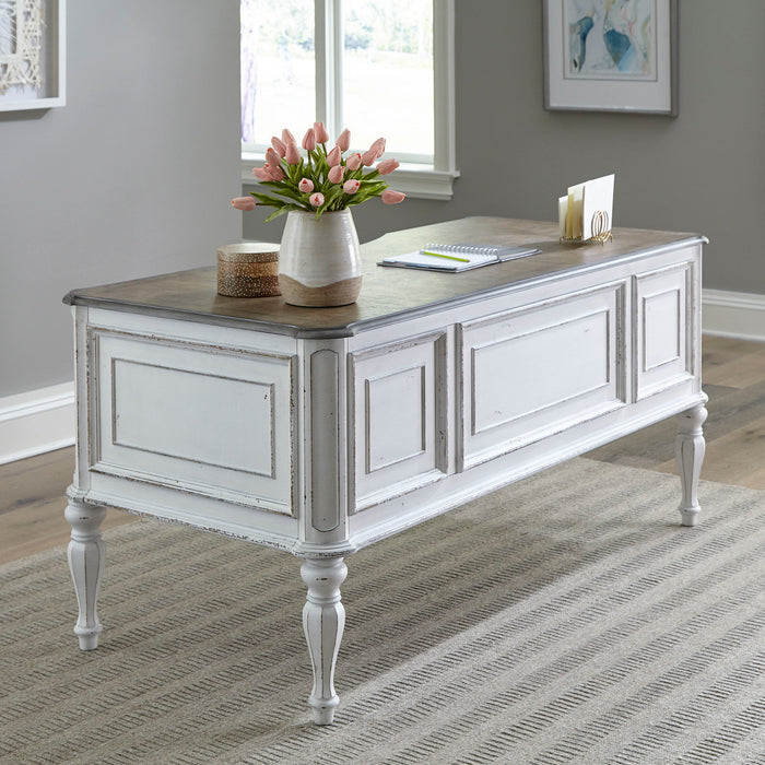 Magnolia Manor - Writing Desk - Antique White & Weathered Bark