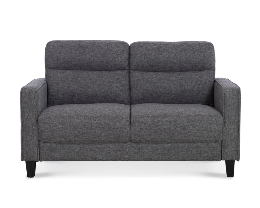 Nolan - Channeled Loveseat - Medium Gray Velvet