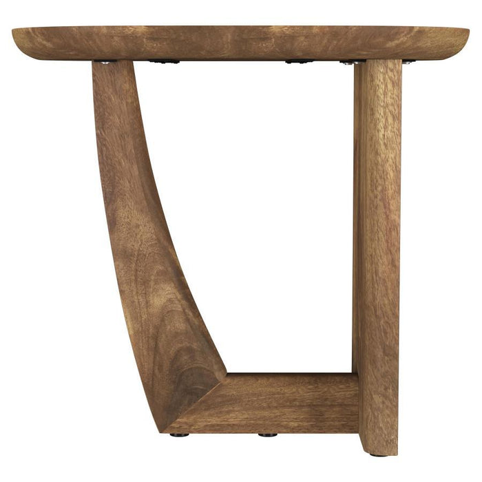 Fletcher - Round Solid Mango Wood Accent Side Table - Brown