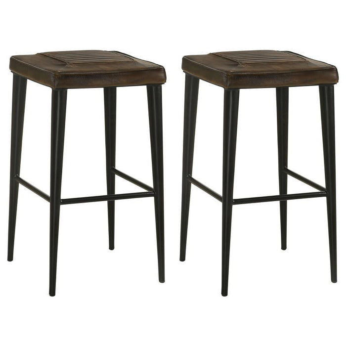 Alvaro - Leather Upholstered Stool (Set of 2)