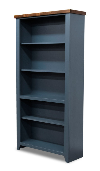 Nantucket - Bookcase - Blue Denim / Whiskey