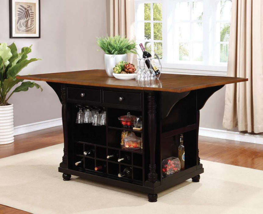 Slater - 2-Drawer Kitchen Island With Drop Leaves