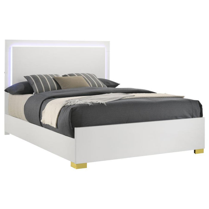 Marceline - Wood LED Panel Bed