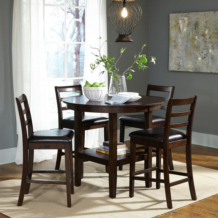 Hampton - 5 Piece Pub Table Set - Dark Brown