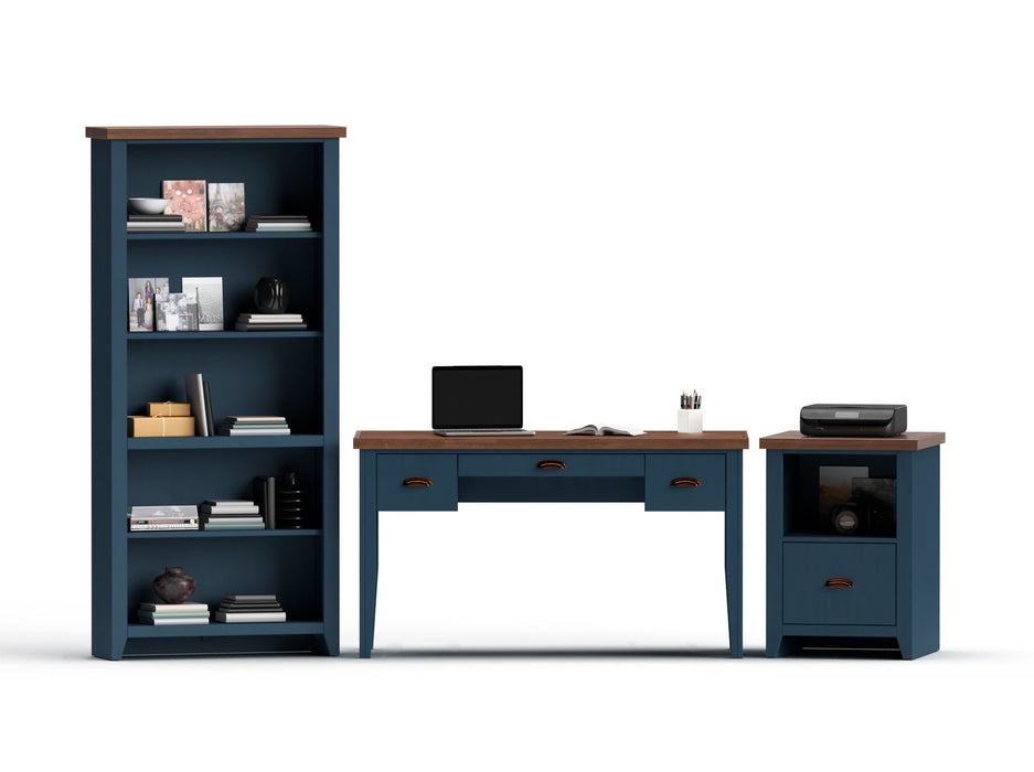 Nantucket - Bookcase - Blue Denim / Whiskey