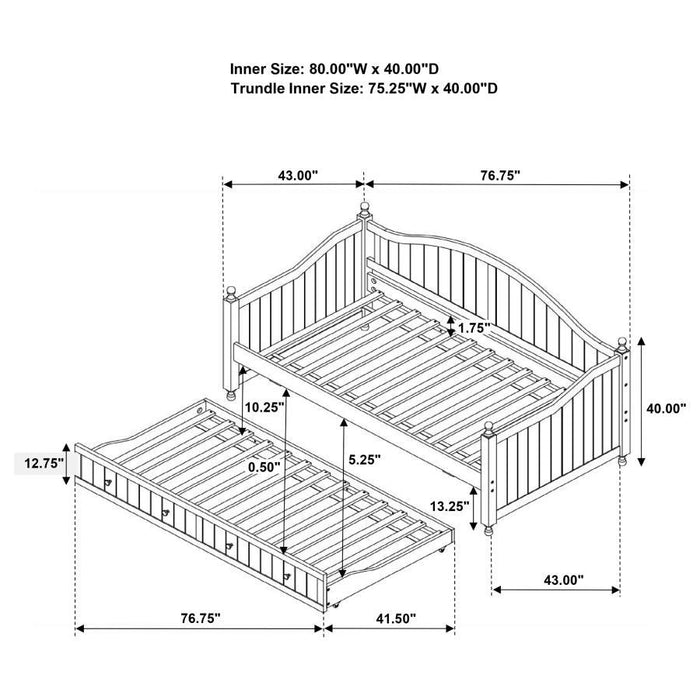 Julie Ann - Arched Back Day Bed With Trundle