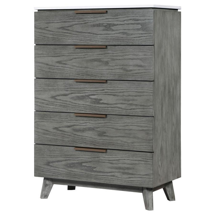 Nathan - 5-Drawer Bedroom Chest - Gray