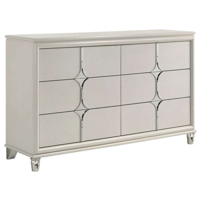 Olivia - 6-Drawer Dresser Cabinet - Pearl White