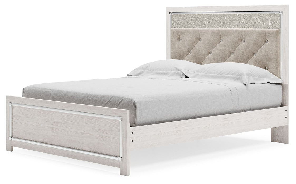 Altyra - White - Queen Panel Bed With Roll Slats