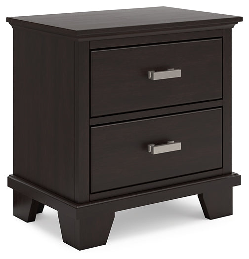 Covetown Twin Panel Bed with Mirrored Dresser, Chest and 2 Nightstands