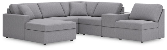 Modmax 6-Piece Sectional with Chaise and Storage Console