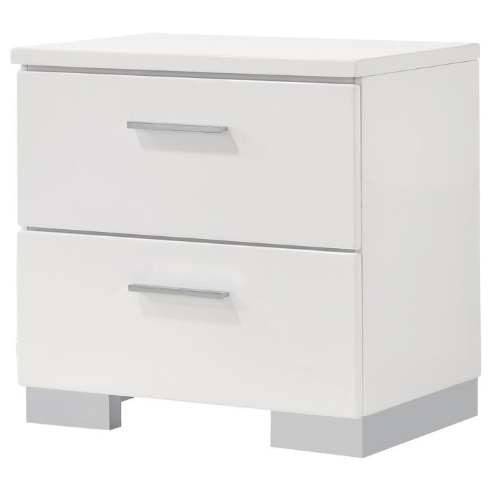 Felicity - 2-Drawer Nightstand - White High Gloss