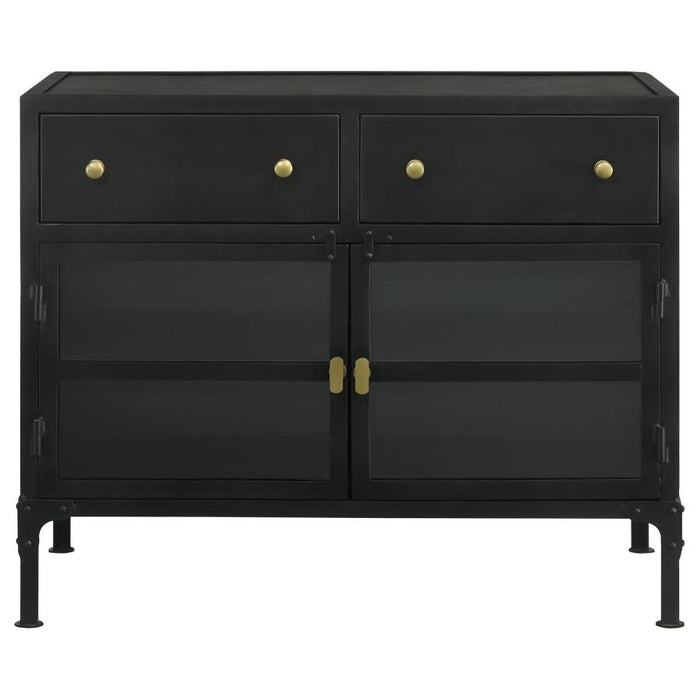 Sadler - 2-Drawer Metal Accent Storage Cabinet - Matte Black