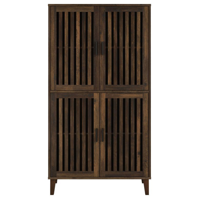 Elouise - 4 Door Engineered Wood Tall Accent Cabinet - Dark Pine