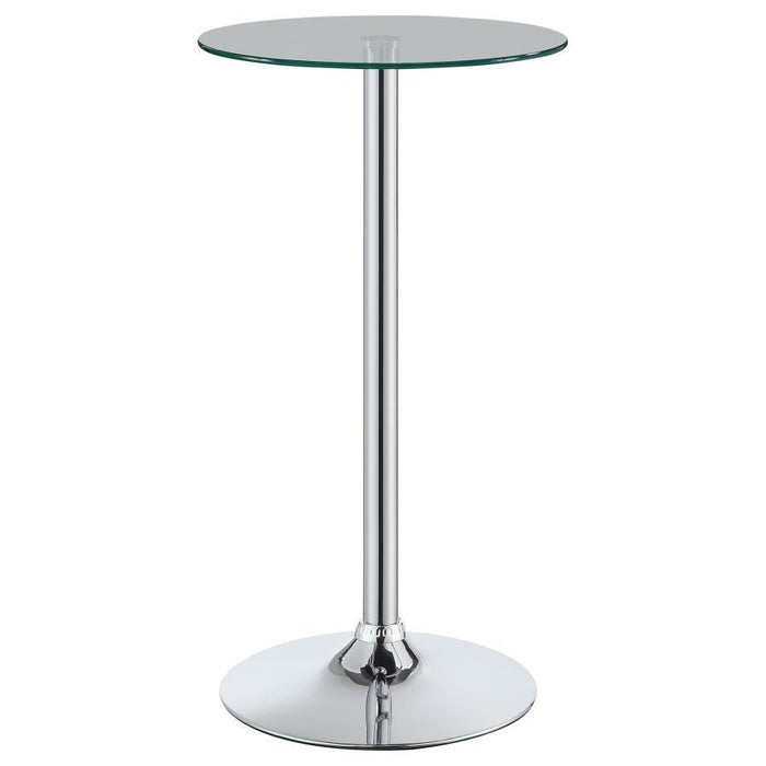 Abiline - Round Glass Top Bistro Bar Table - Chrome