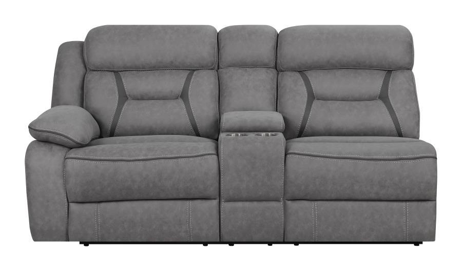 Higgins - Upholstered LAF Power Loveseat - Gray