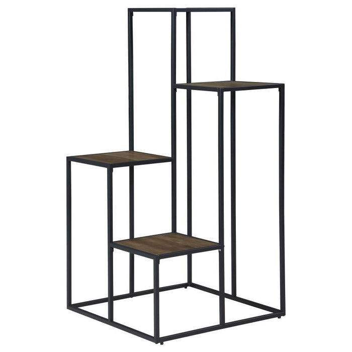 Rito - 4-Tier Multi-Display Shelf - Rustic Brown And Black