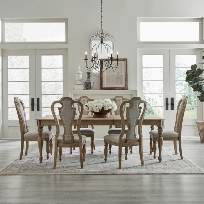 Magnolia Manor - Opt 7 Piece Rectangular Table Set - Light Brown