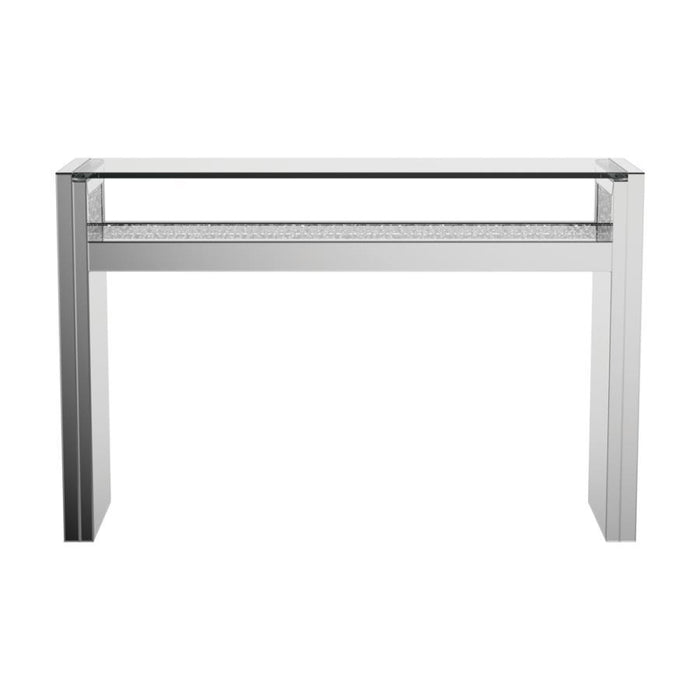 Edna - Mirrored Acrylic Console Table LED Lighting - Silver