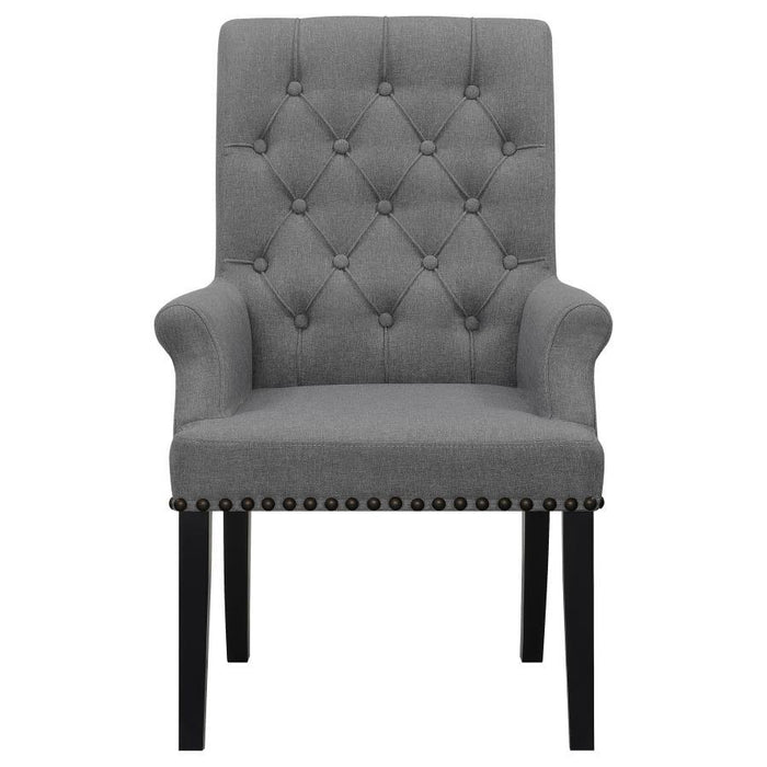 Alana - Fabric Upholstered Dining Arm Chair - Gray