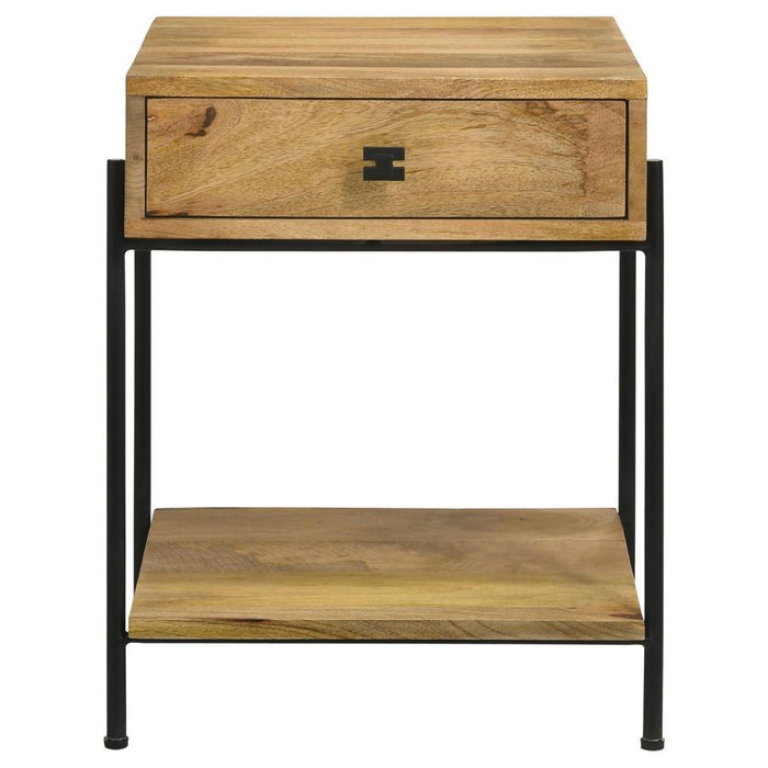 Declan - 1-Drawer Wood Accent Side Table - Natural Mango