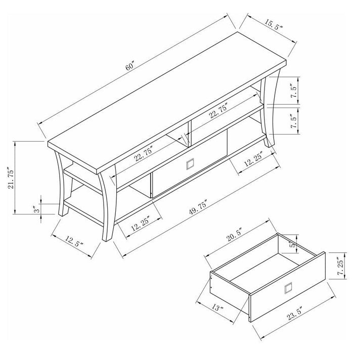 Anita - 1-Drawer Engineered Wood TV Stand - Cappuccino