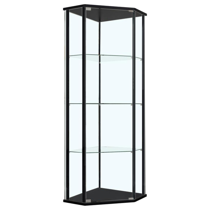 Zenobia - 4-Shelf Curio Cabinet Display Case - Black