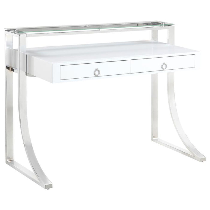 Gemma - 2-Drawer Writing Desk - White High Gloss