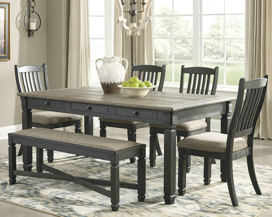 Tyler Creek Dining Table and 4 Chairs and Bench