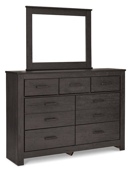 Brinxton Full Panel Bed with Mirrored Dresser, Chest and Nightstand