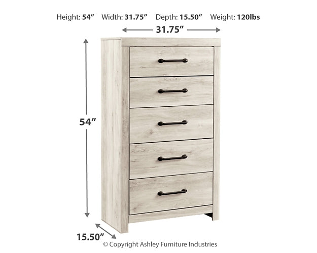 Cambeck King Upholstered Panel Bed with Mirrored Dresser and Chest