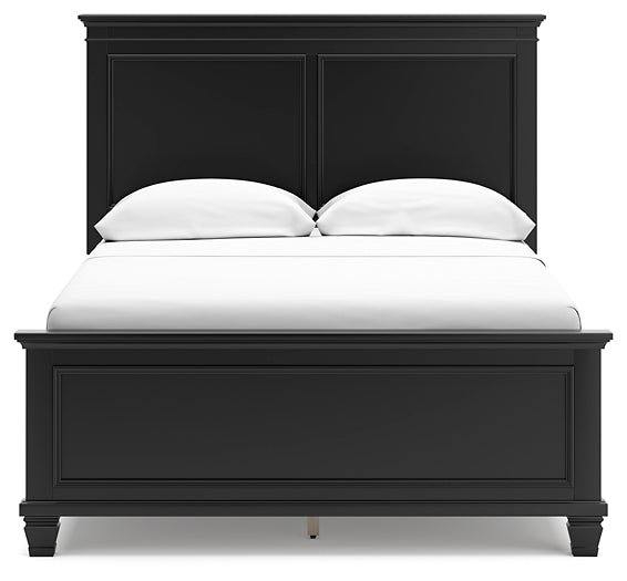 Lanolee Full Panel Bed with Mirrored Dresser and Nightstand